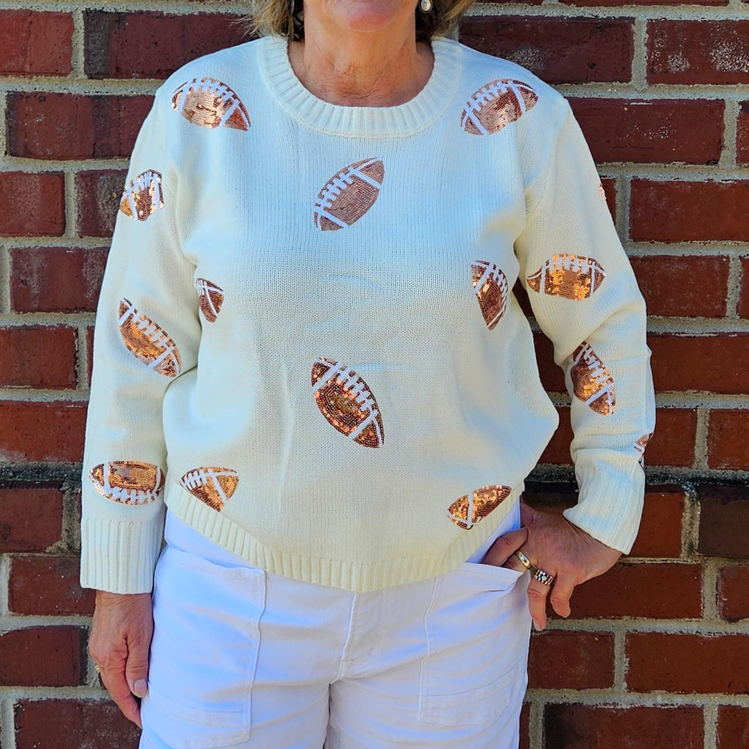 Sequined Football Sweater
