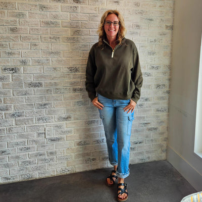 Fleece Half Zip Sweatshirt