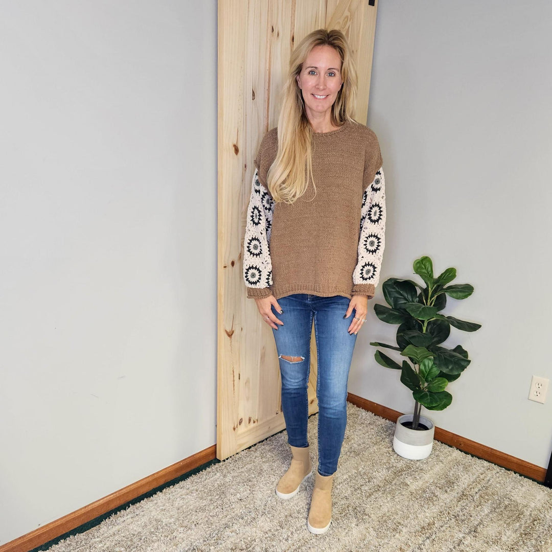 Crochet Sleeved Sweater