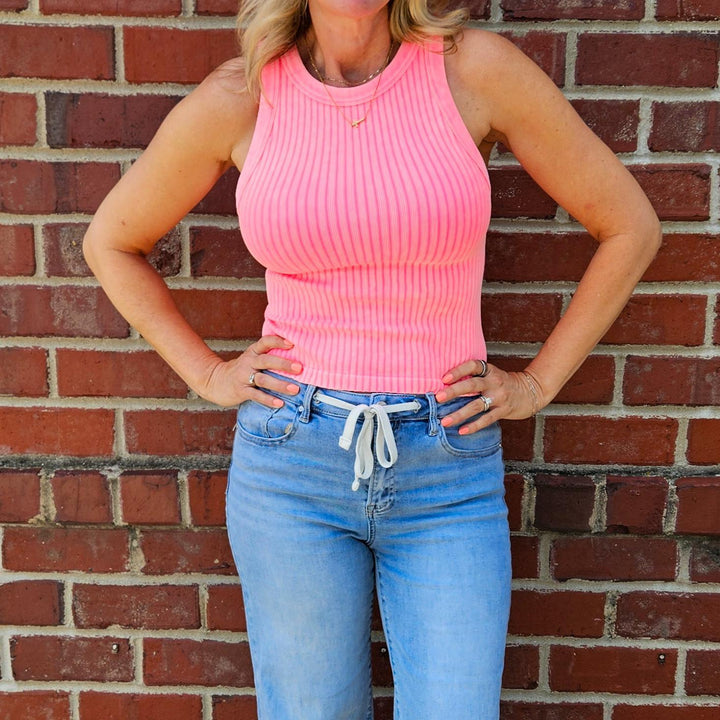 Ribbed Washed Seamless Tank Top