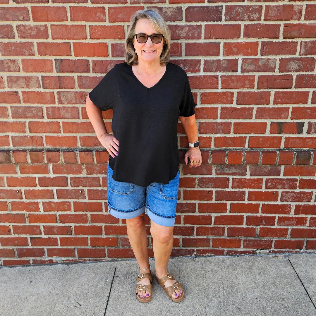 Woven Airflow V-Neck Top