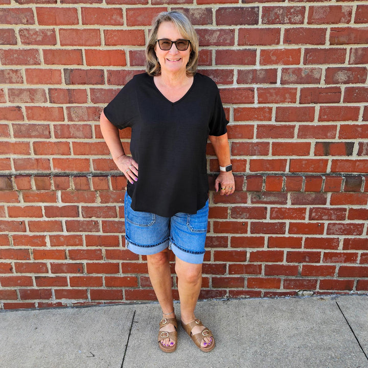 Woven Airflow V-Neck Top