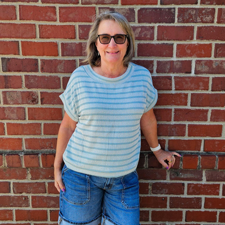 Raised Rib Striped Top
