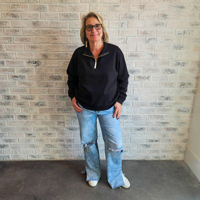 Fleece Half Zip Sweatshirt