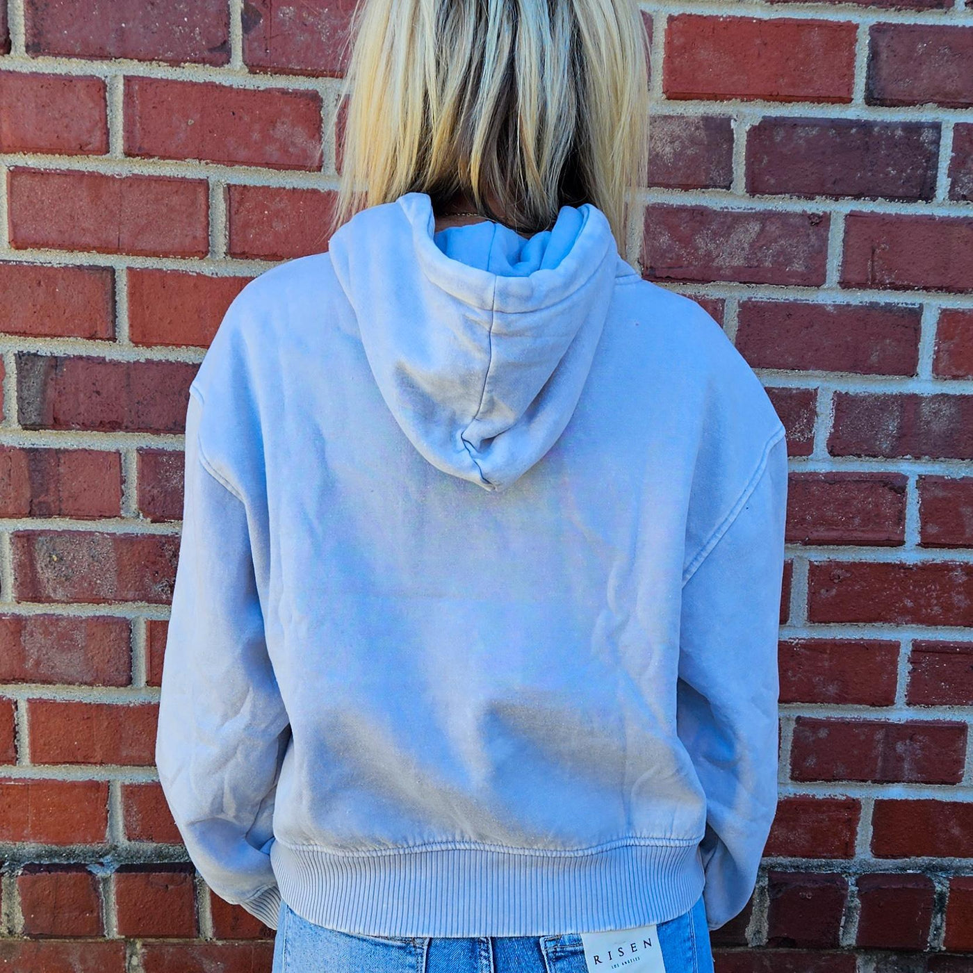 Acid Wash Fleece Cropped Hoodie