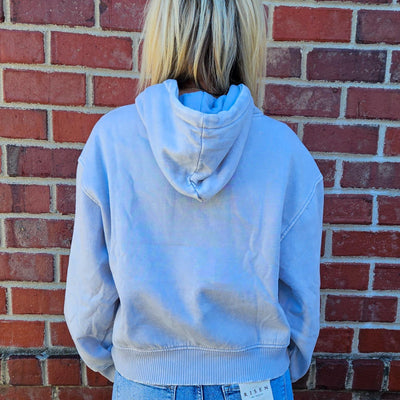 Acid Wash Fleece Cropped Hoodie