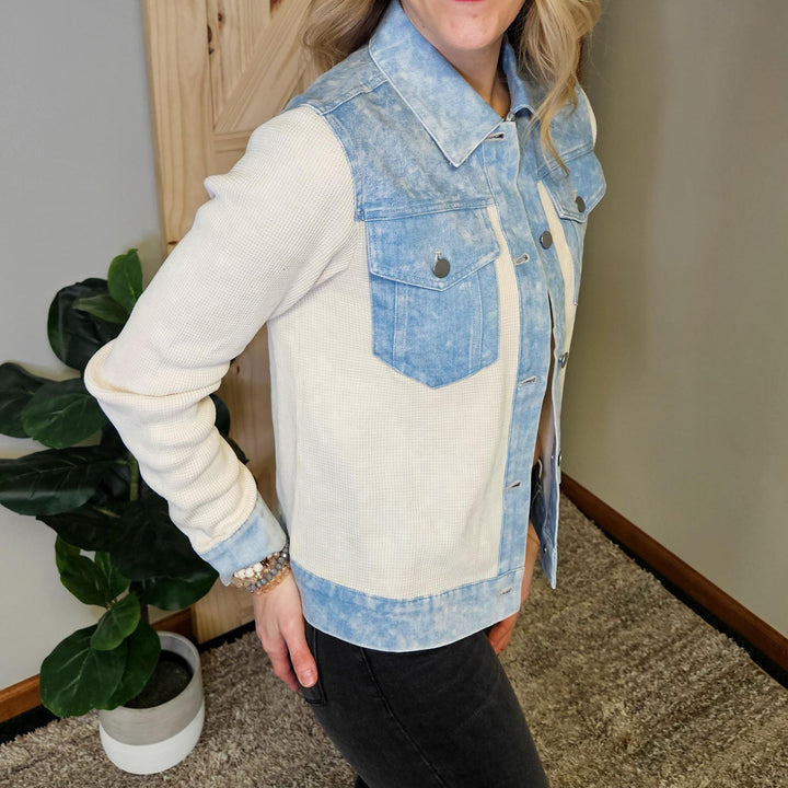 Mixed Media Denim Jacket