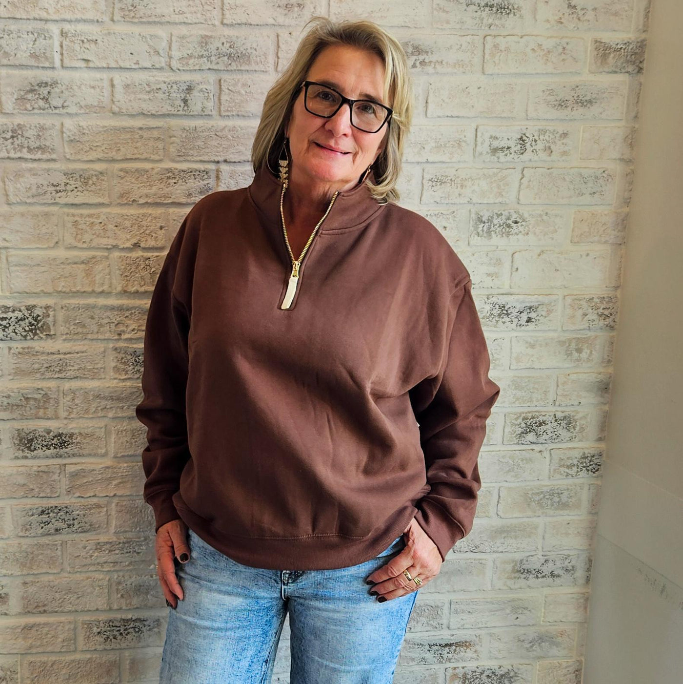 Fleece Half Zip Sweatshirt