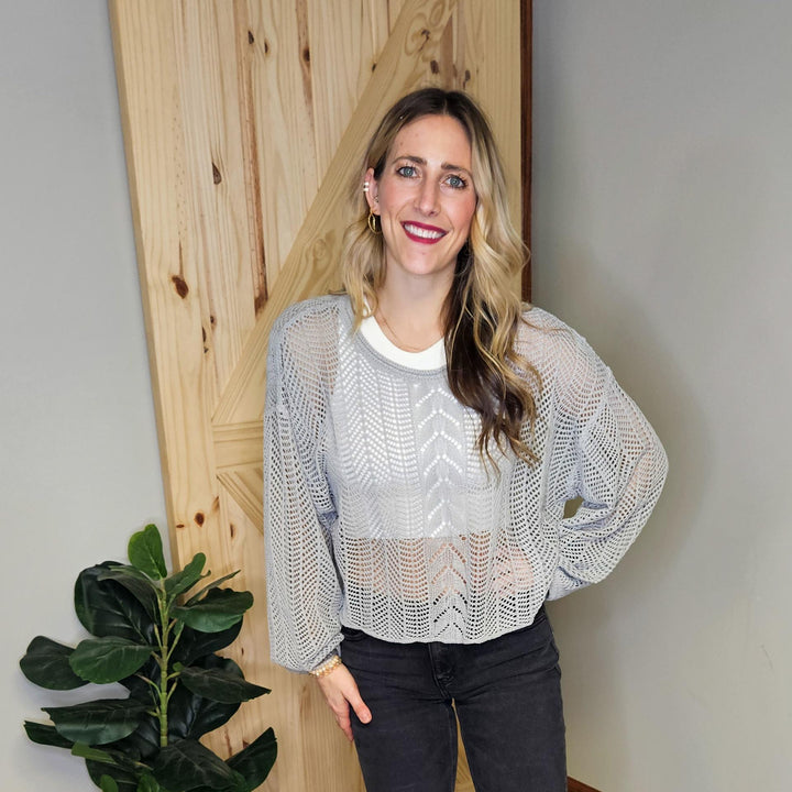 Cropped Knit Crochet Top