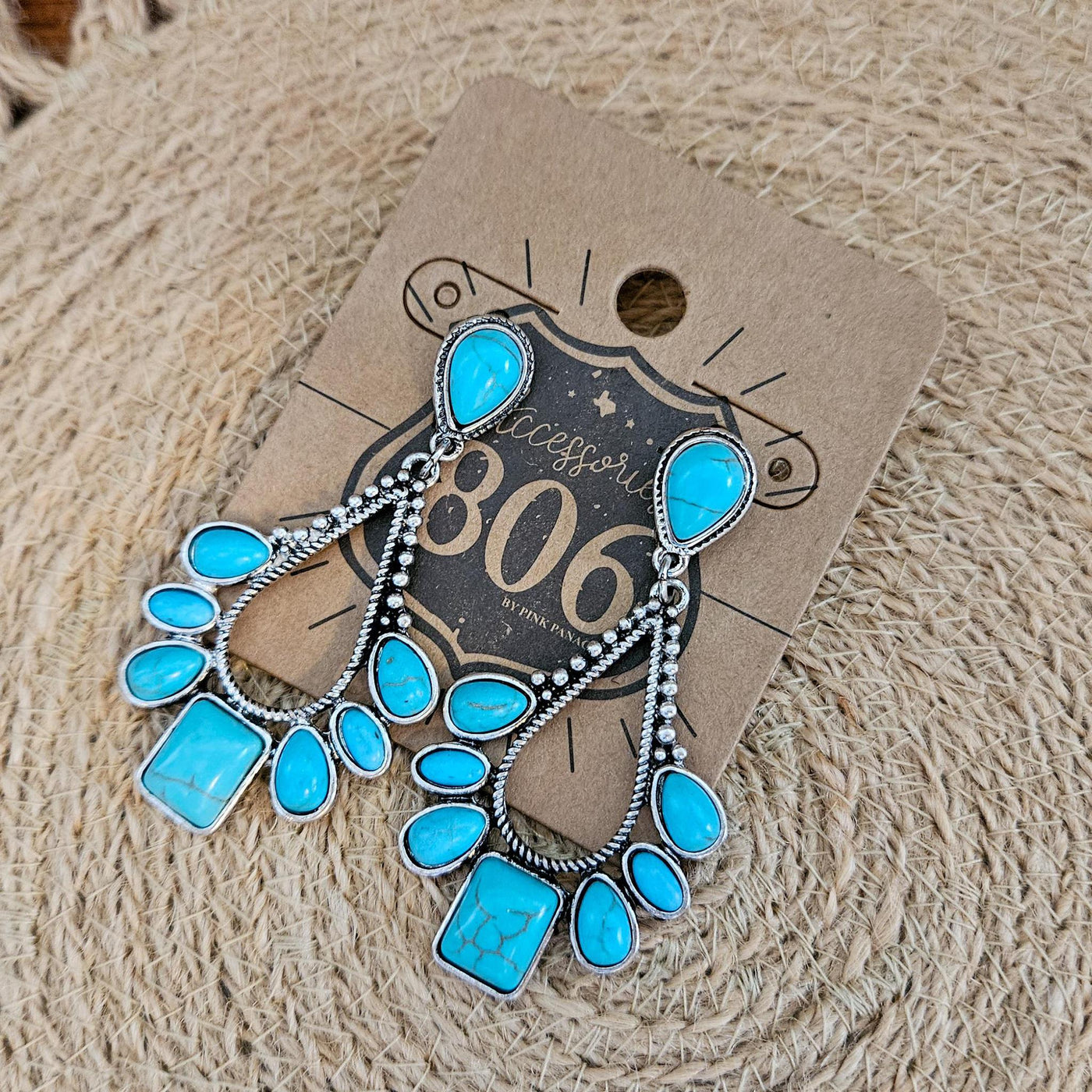 Decorative Stone Teardrop Earring