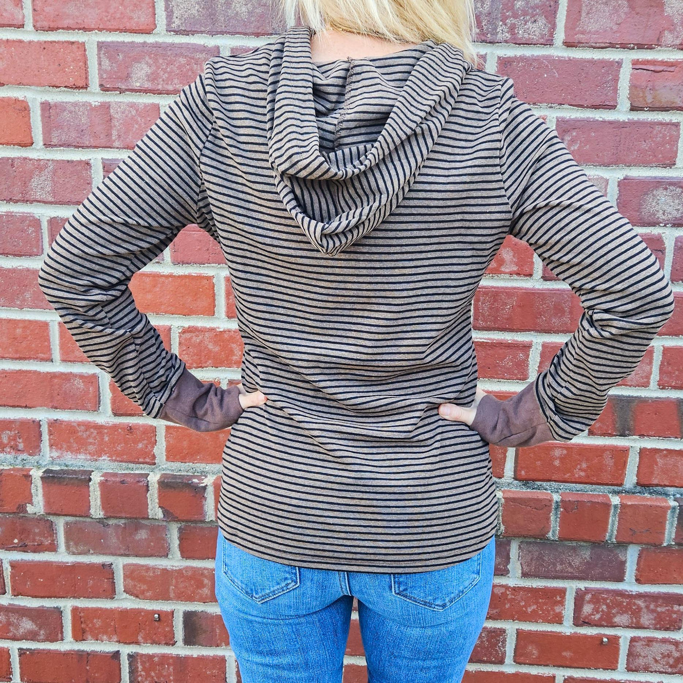 Henley Ribbed Hood Top