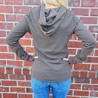 Henley Ribbed Hood Top
