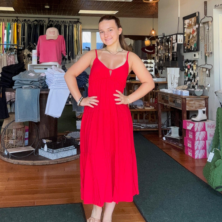 Sweetheart Neckline Tiered Cami Dress