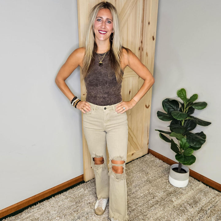 Washed Ribbed Cami Top