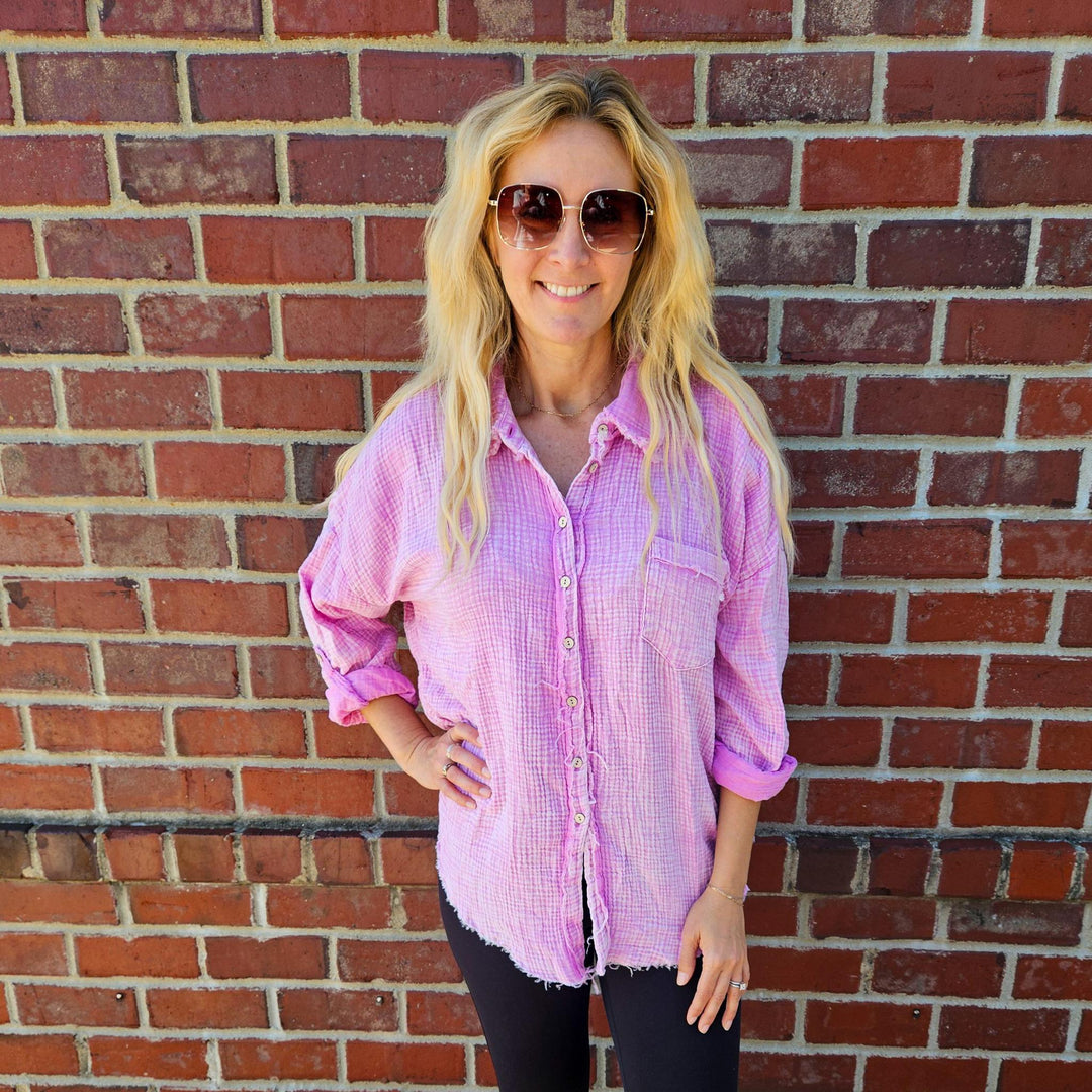 Washed Double Gauze Button Down