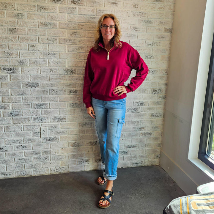 Fleece Half Zip Sweatshirt