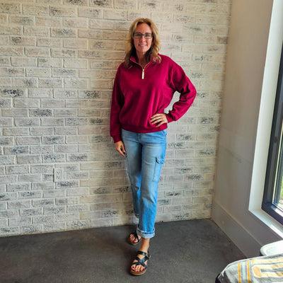 Fleece Half Zip Sweatshirt