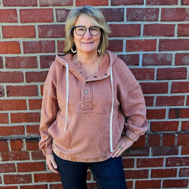 Acid Wash Fleece Hoodie