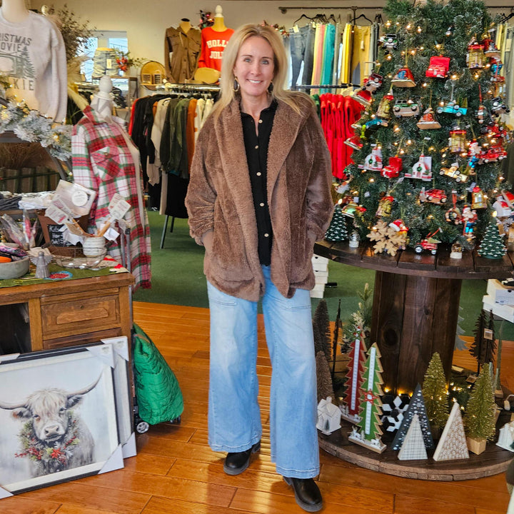 Hooded Faux Fur Jacket