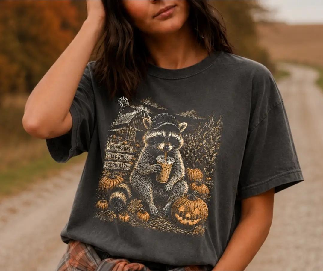 Fall Racoon Tee