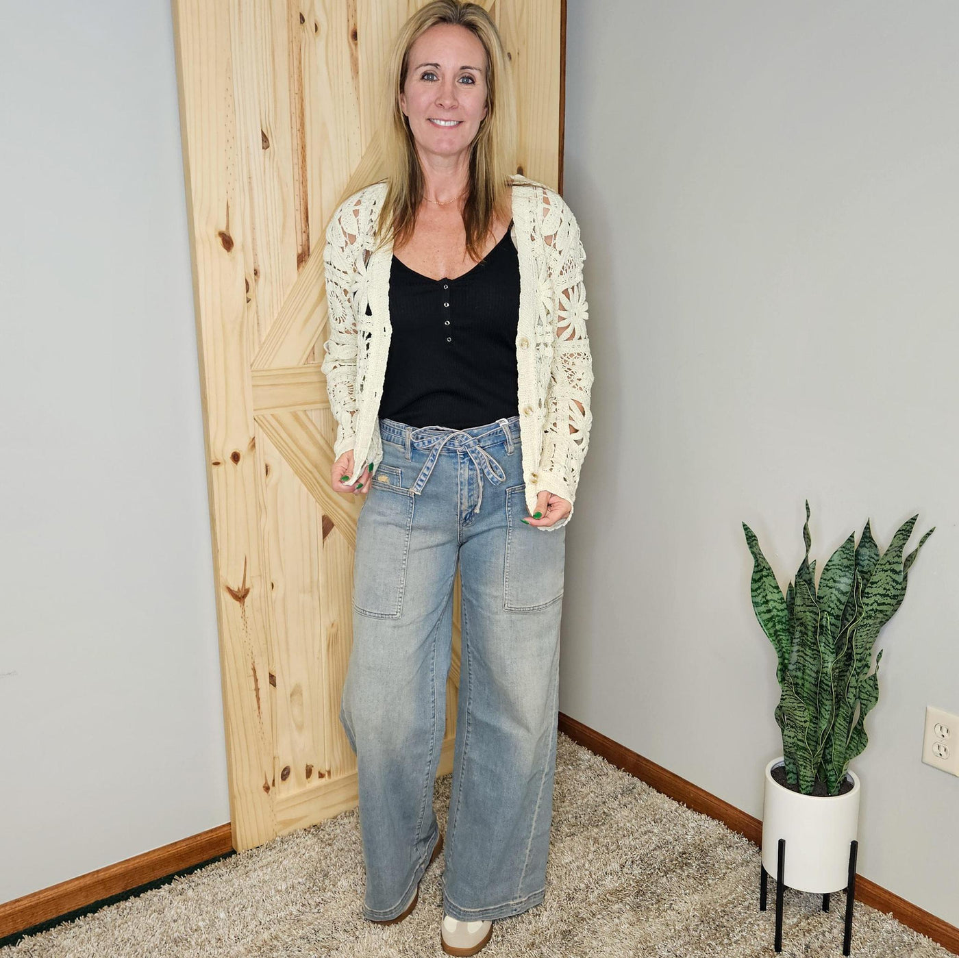 Crochet Button Up Cardigan