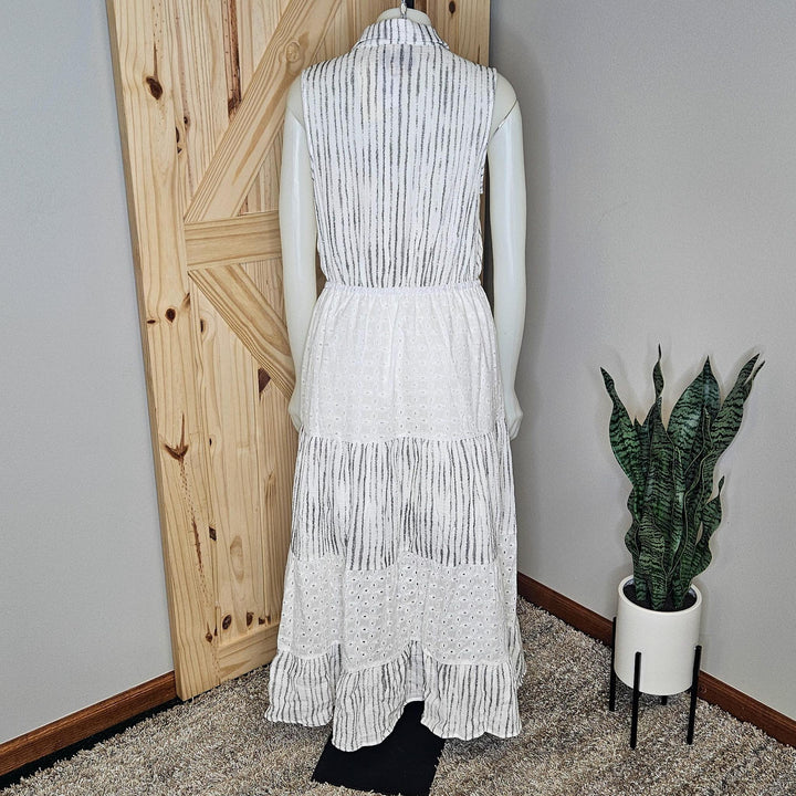 Tie Front Sleeveless Long Dress