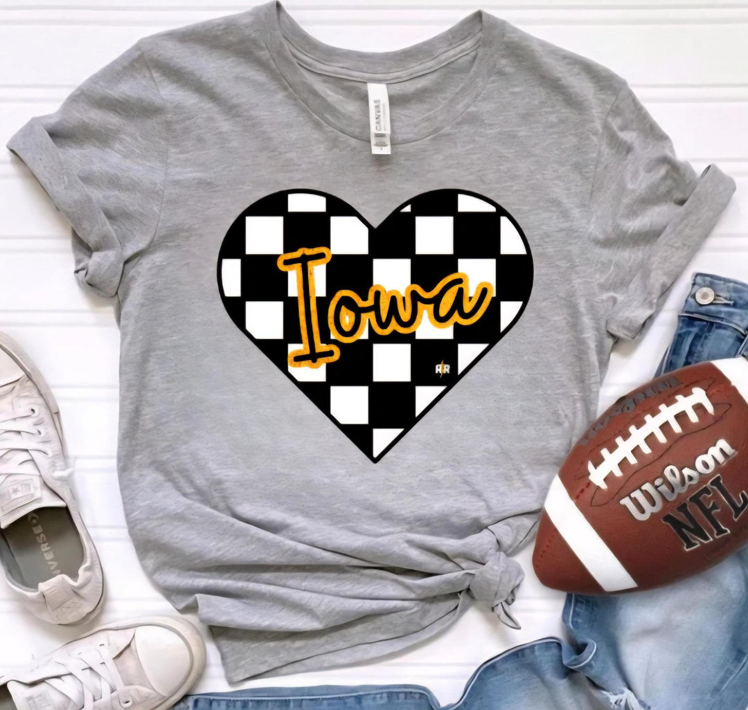 Checkered Heart Iowa Tee