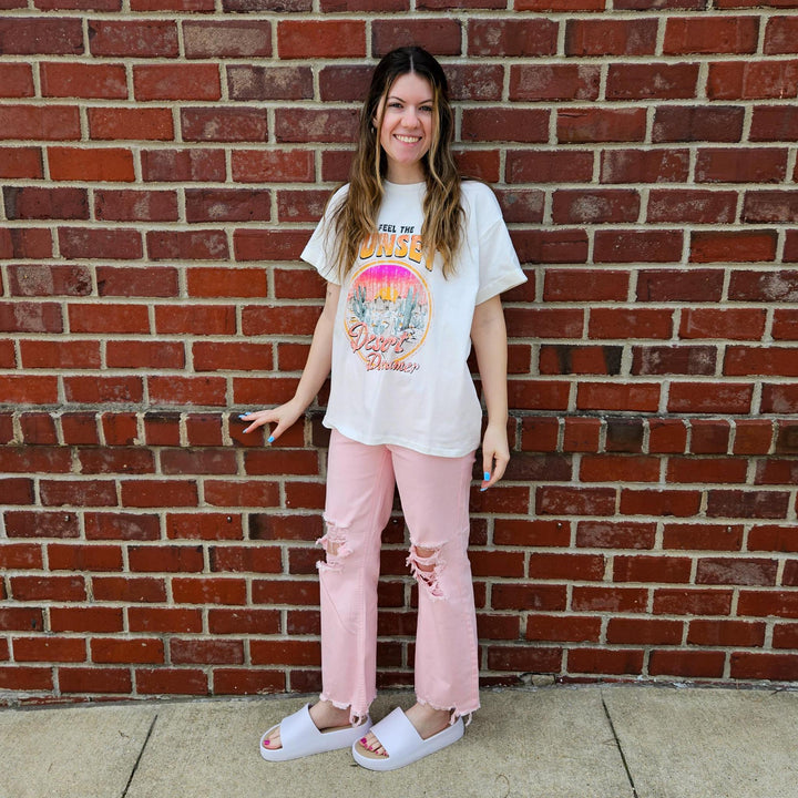 Risen Light Pink High Rise Jeans