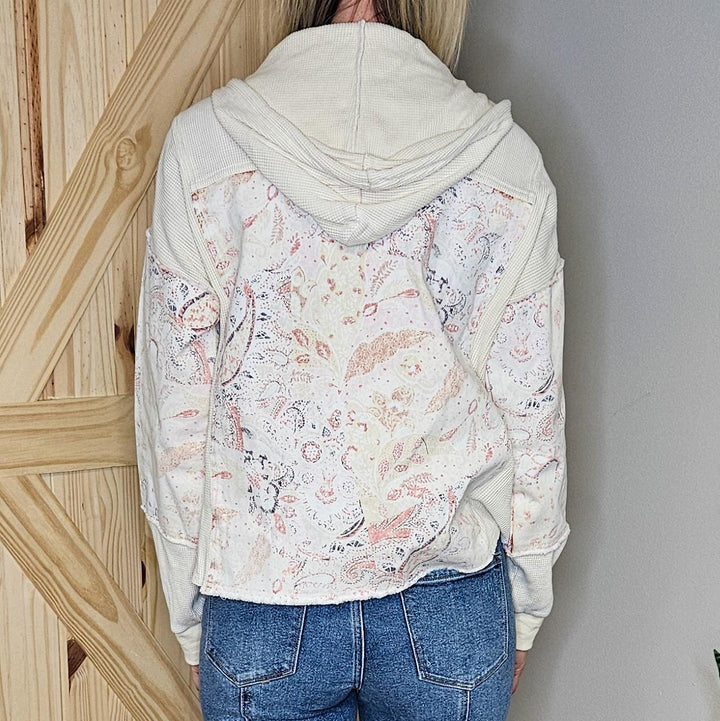 Paisley Thermal Contrast Hoodie Jacket