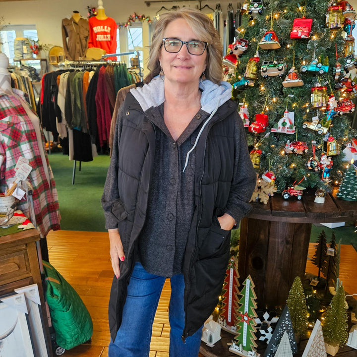 Brushed Rib Hooded Shacket