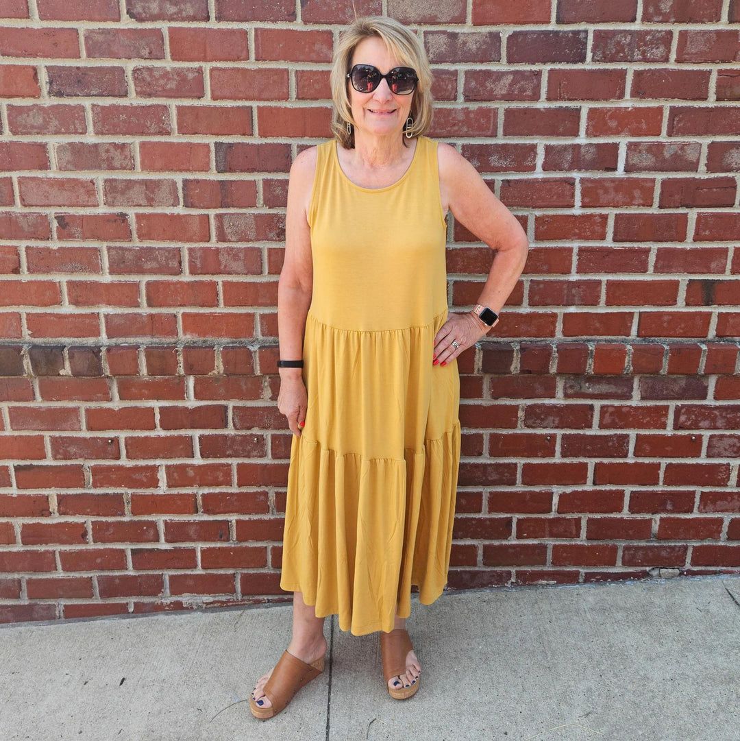 Sleeveless Tiered Midi Dress
