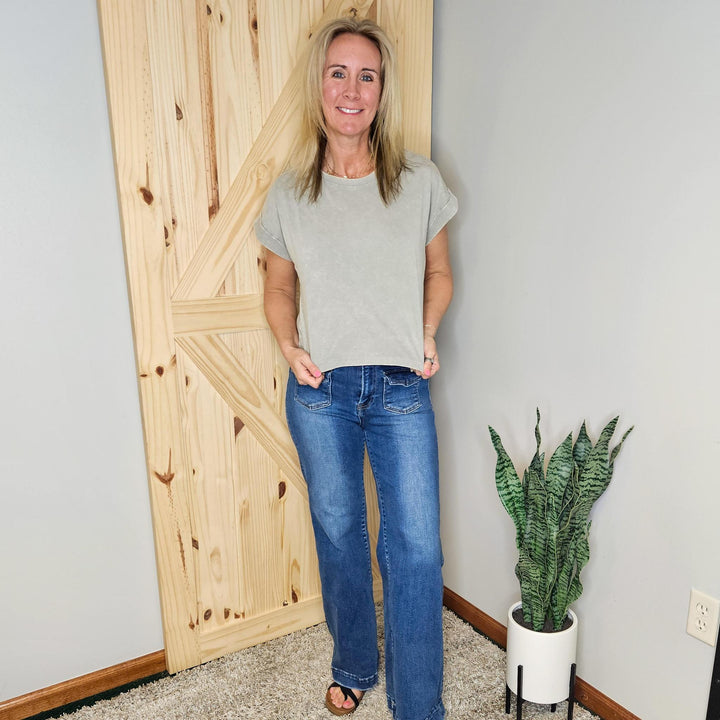 Cuffed Short Sleeve Top