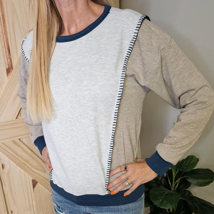 Blanket Stitched Pullover