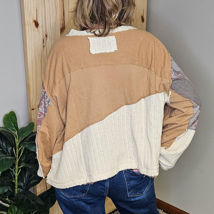 Multi Fab Peace Sign Top
