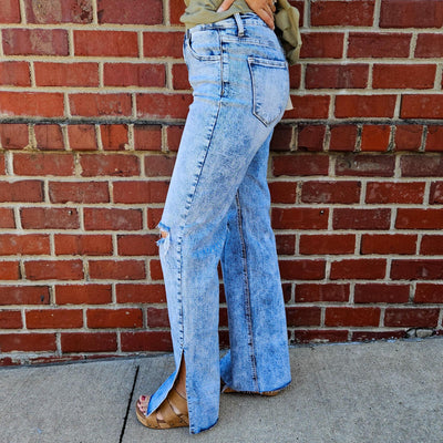 High Rise Long Inseam Straight Jeans