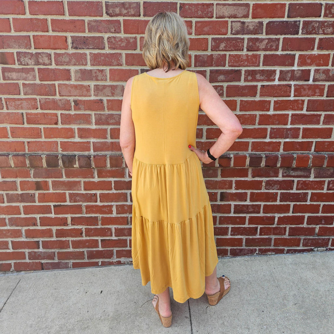 Sleeveless Tiered Midi Dress