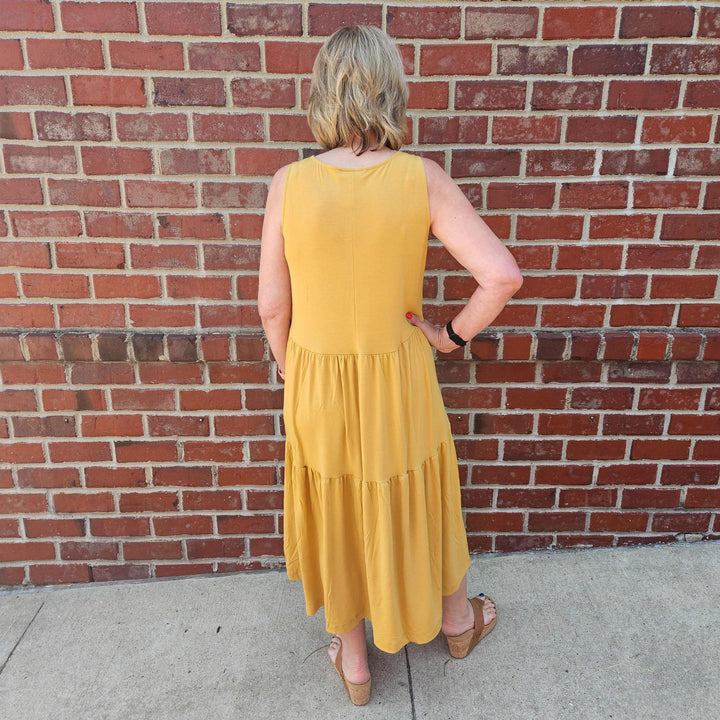 Sleeveless Tiered Midi Dress