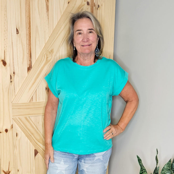 Modal Slub Rolled Sleeve Tee