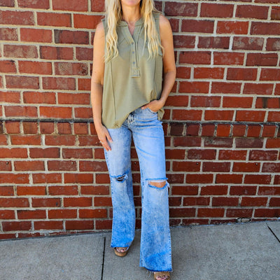 High Rise Long Inseam Straight Jeans