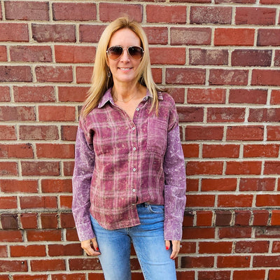 Color Blocked Button Down Shirt