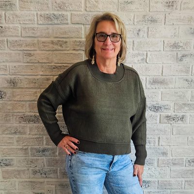 Exposed Seam Two Tone Sweater