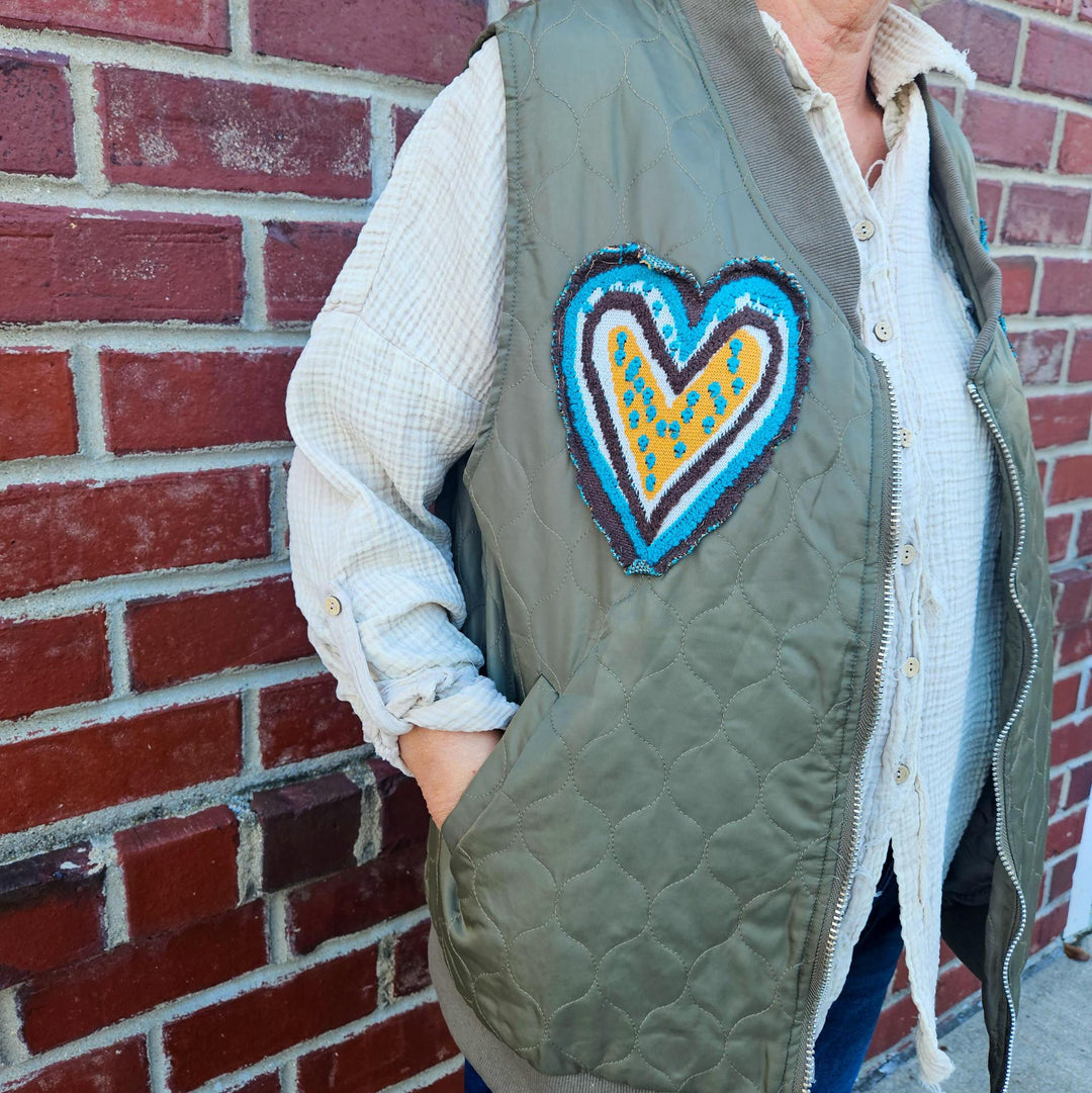 V-neck Front Zip Vest