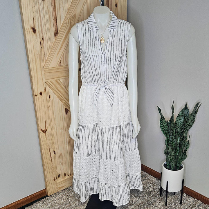 Tie Front Sleeveless Long Dress