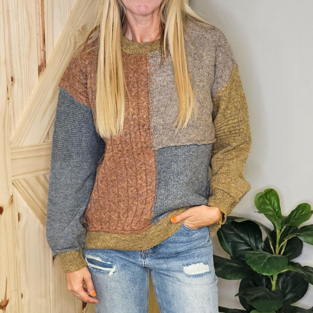 Color Blocking Pullover Sweater