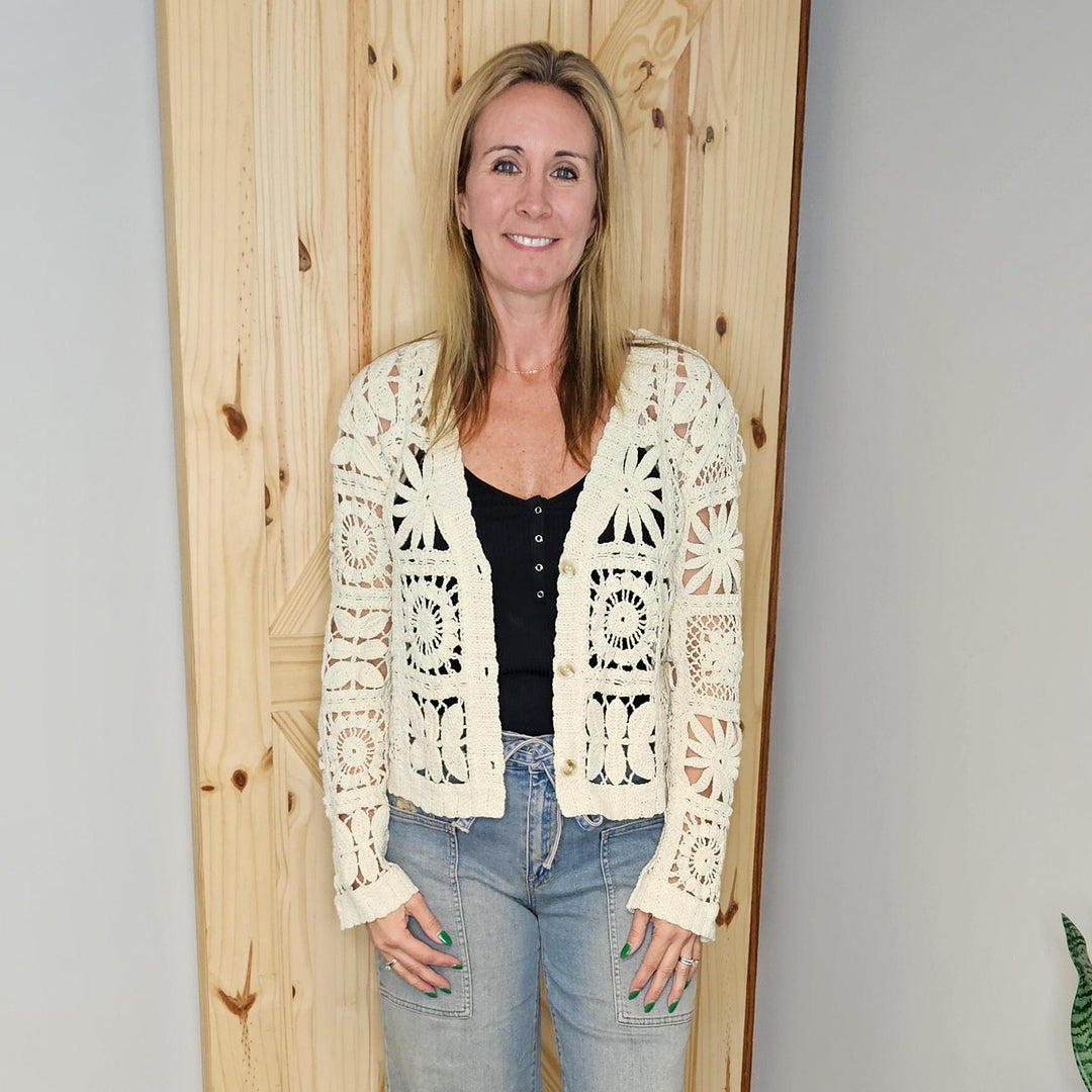 Crochet Button Up Cardigan