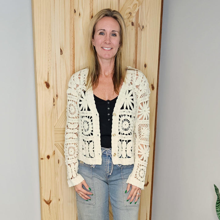 Crochet Button Up Cardigan