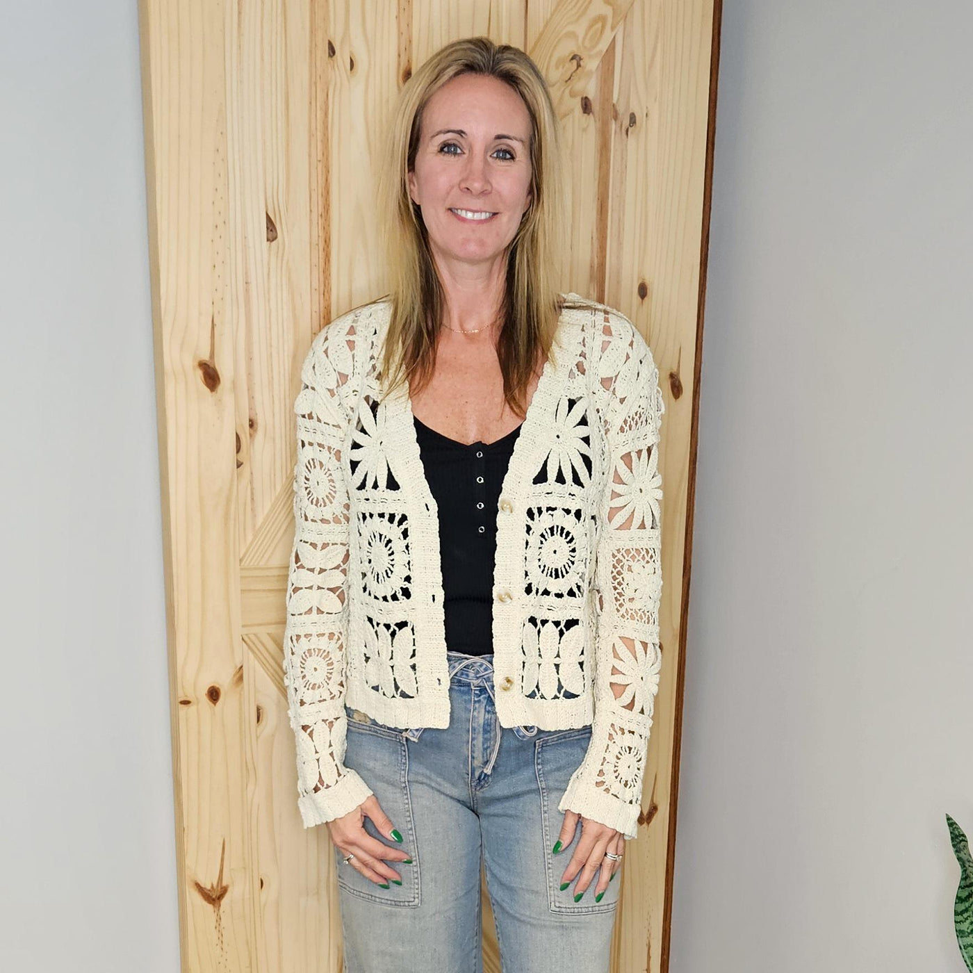 Crochet Button Up Cardigan