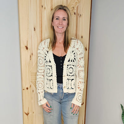 Crochet Button Up Cardigan