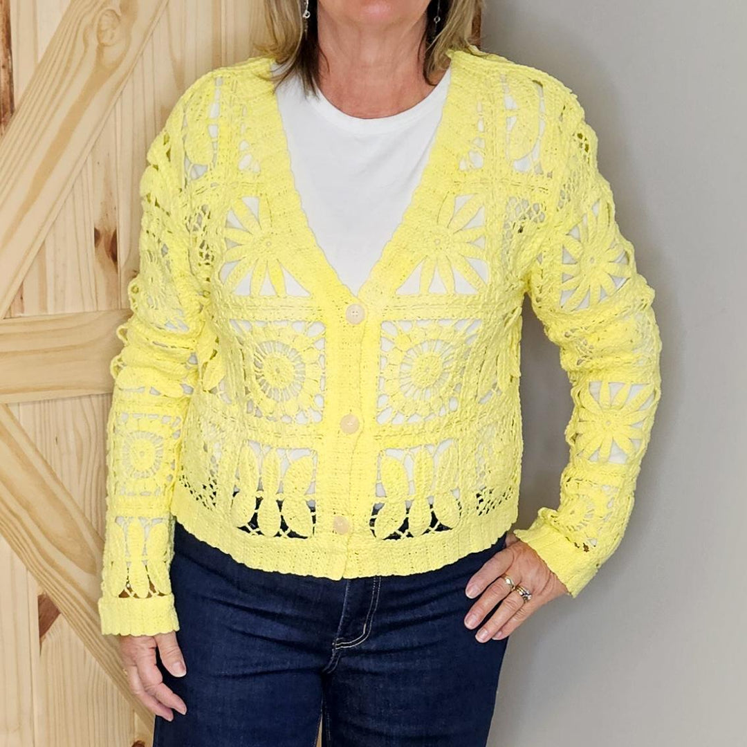 Crochet Button Up Cardigan