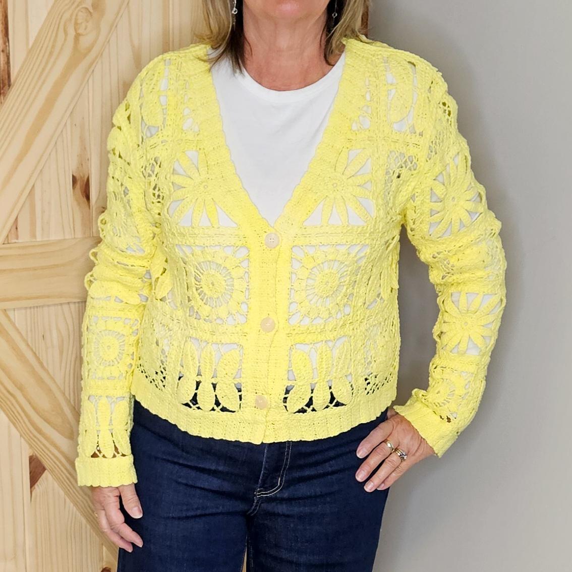 Crochet Button Up Cardigan